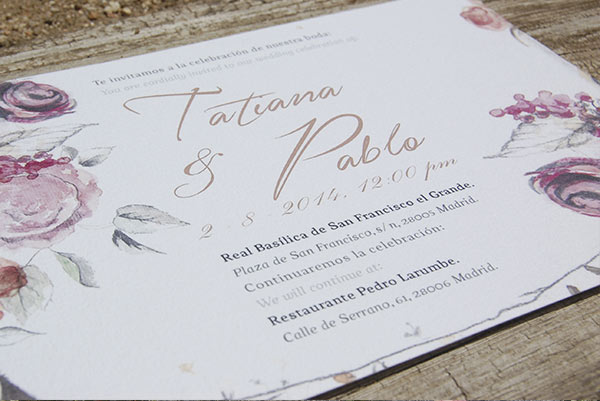 Invitación de boda vintage