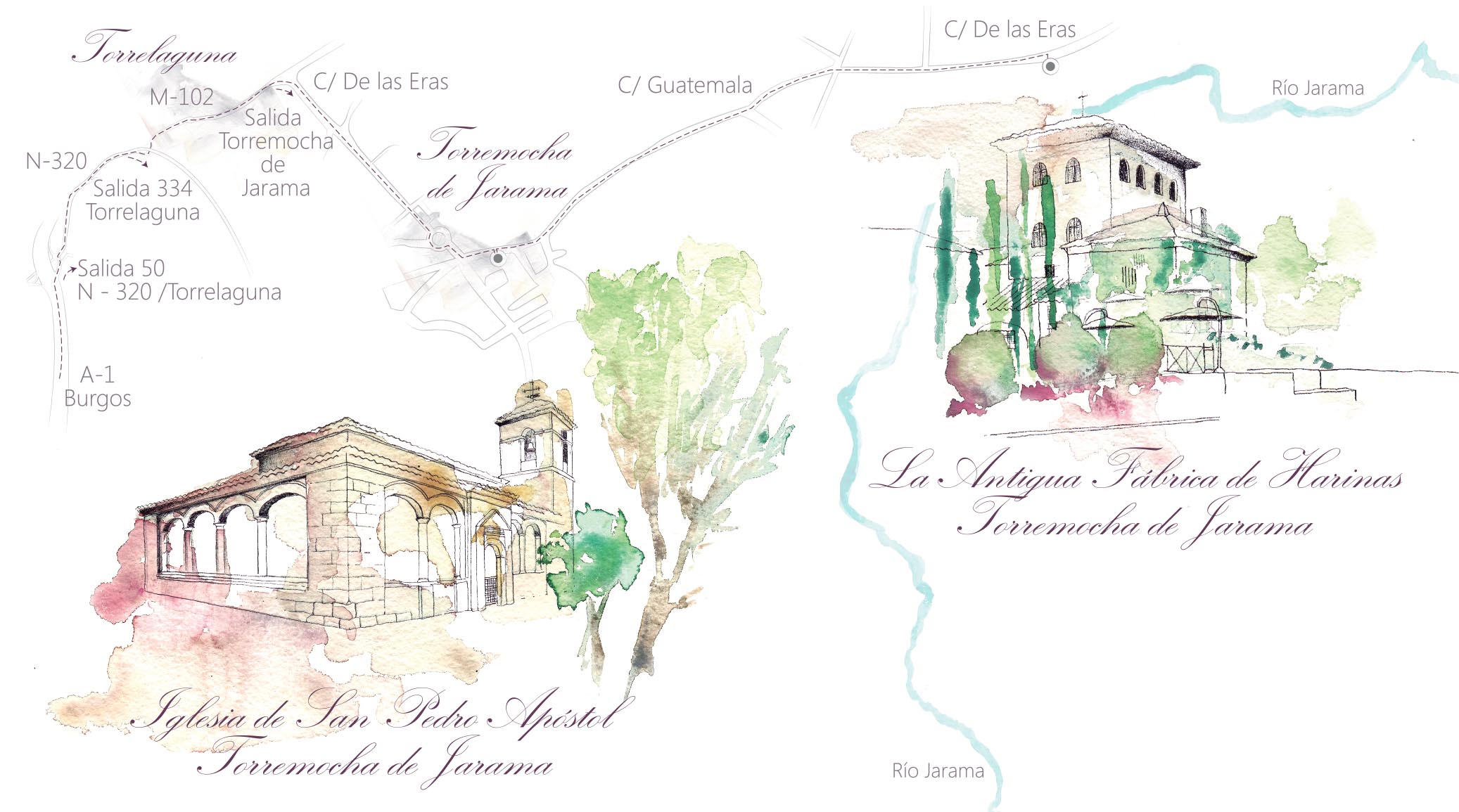 precioso mapa para invitación de boda