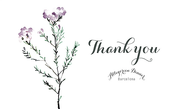 thank you card for wedding design